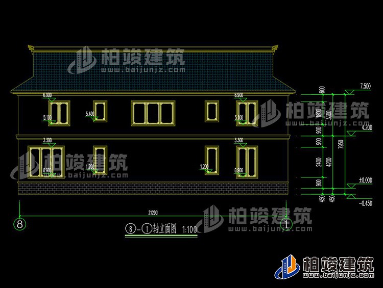 背立面图